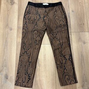 🌟ZIMMERMANN🌟 BROCADE PAISLEY TUXEDO TROUSER PANT BRONZE / BLACK SZ 1 OR S